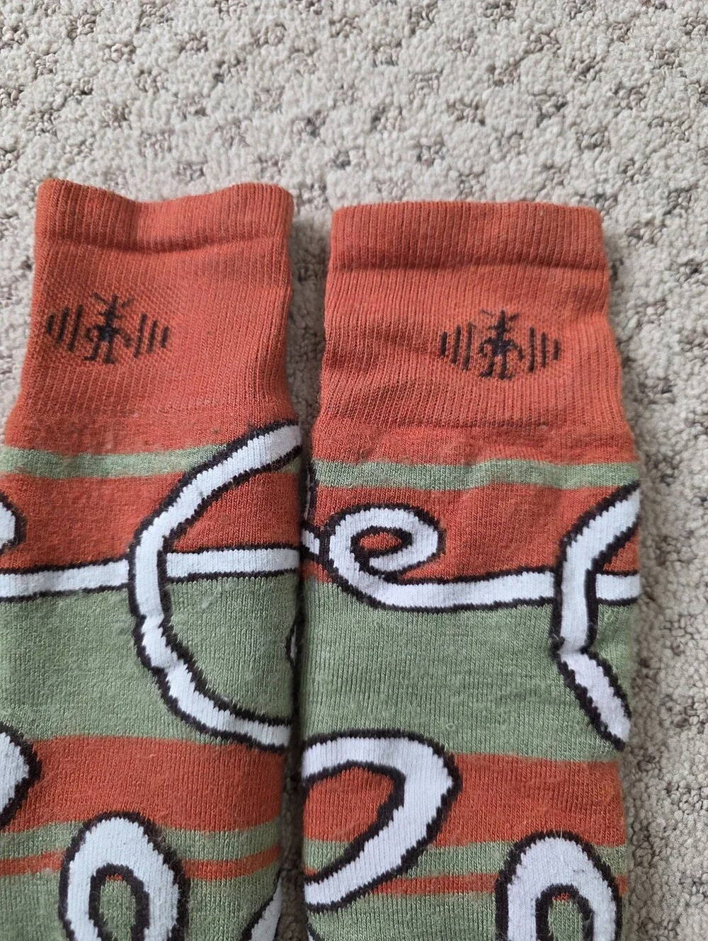 Smartwool Green and Orange Patterned Women's Over The Calf Socks